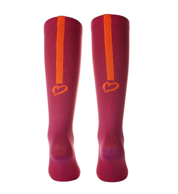 Calze lunghe linea HEART and STRIPE col. Viola/Arancione