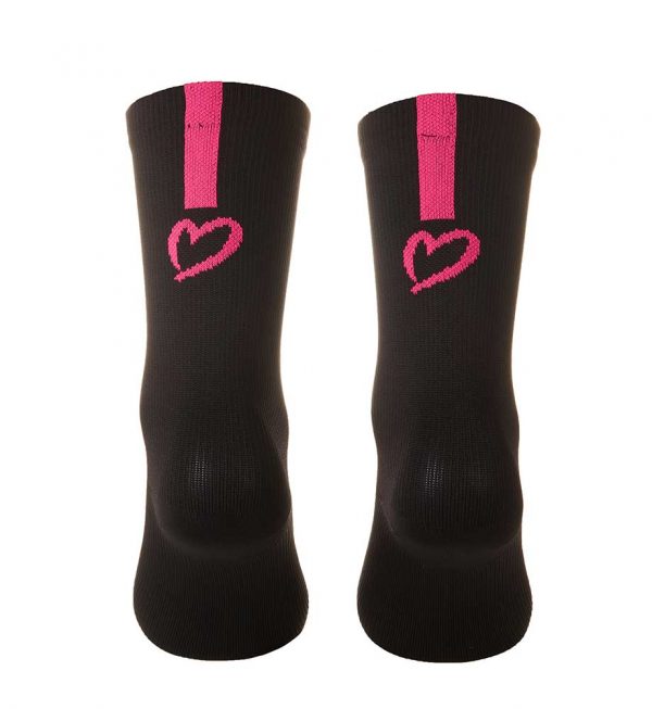 Calze corte linea HEART and STRIPE col. Nero/Fuxia
