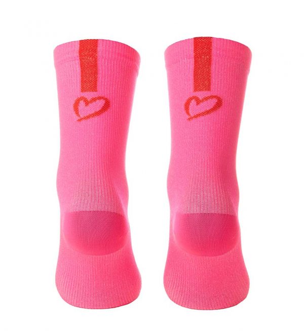Calze corte linea HEART and STRIPE col. Fuxia/Rosso