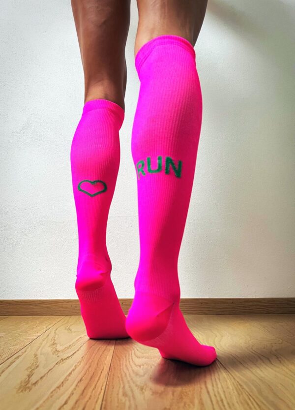 Calze lunghe linea T.UNITA col. Fucsia/Verde