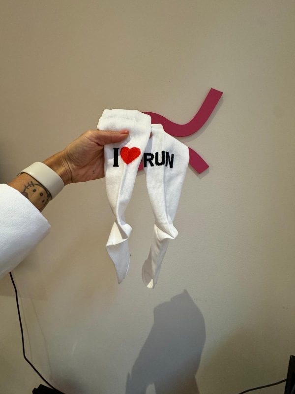 Calze corte linea I LOVE RUN col. Bianco