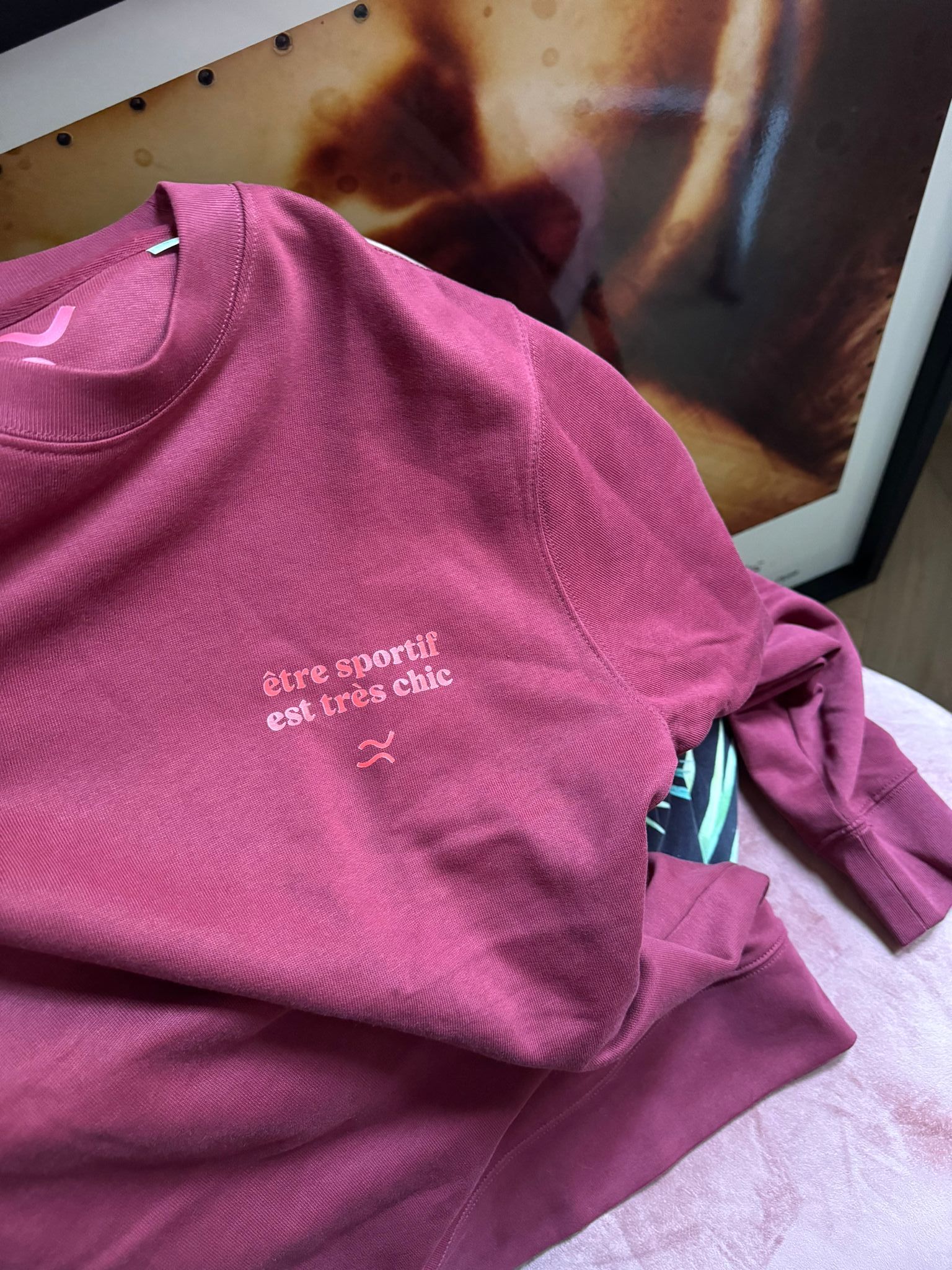 Felpa linea "ÊTRE SPORTIF EST TRÈS CHIC" col. Burgundy - immagine 4