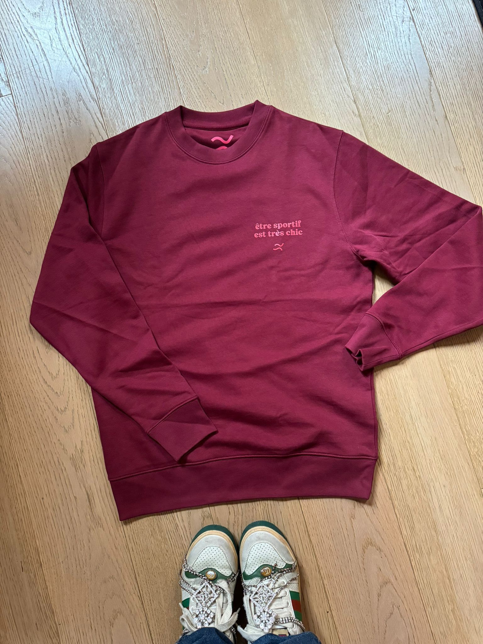 Felpa linea "ÊTRE SPORTIF EST TRÈS CHIC" col. Burgundy - immagine 7