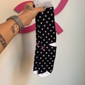 Calze corte Linea Pois col. Black/white