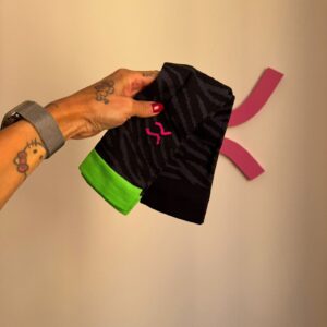 Manicotti linea Zebrata grigio/nero dettaglio Fluo